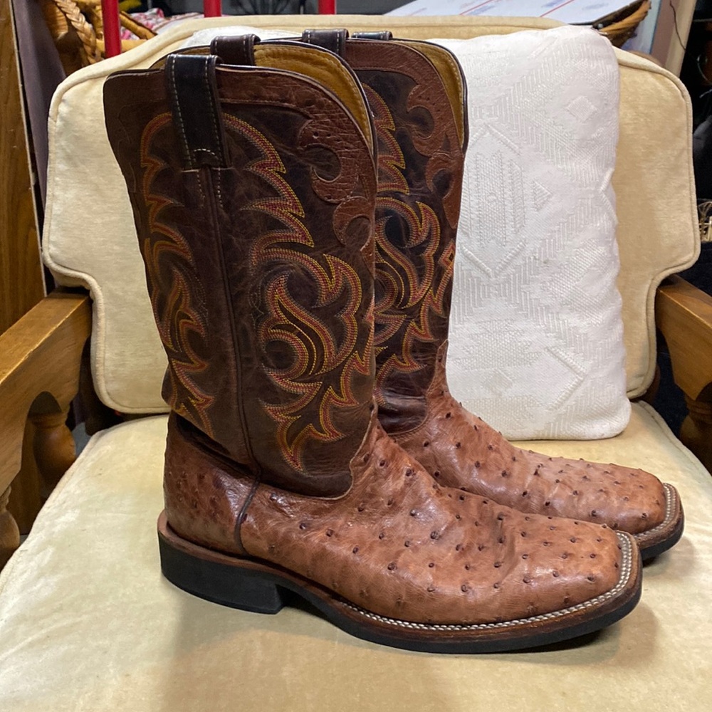 Justin mens ostrich cowboy boots